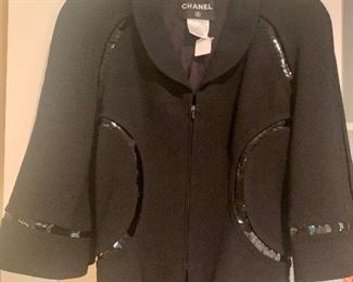 Vintage Chanel Black Jacket with Patent Accents