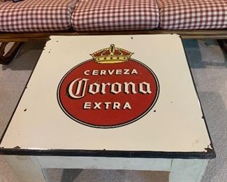 Vintage Enamel Top Corona Extra Table