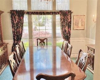 Blowing Rock dining table and 8 chairs