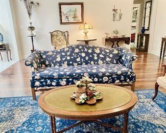 Leather top coffee table