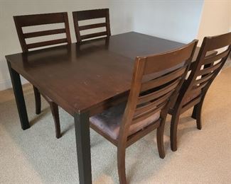 29 x 60 x 42, chairs: 40 x 21 x 20, table has an additional leaf