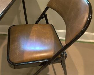 CUSHIONED LEATHER FOLDING CHAIR X 2