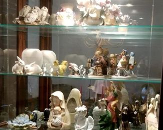 many porcelain figurines