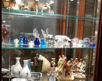glass paperweights, nativity scene
