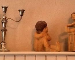 Smiths mantel clock, silver plated candelabra