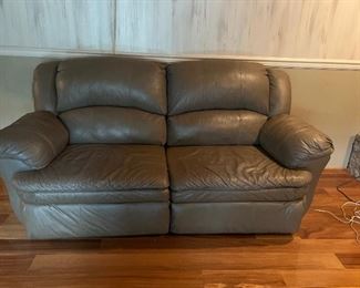 Love seat brown leather look