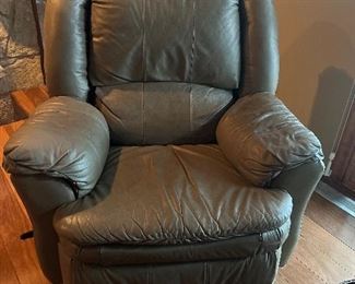 Recliner brown leather  look, one of two