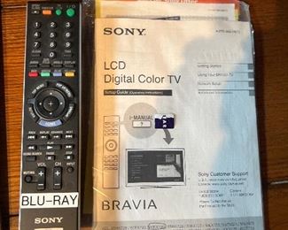 Sony large tv Bravia blue ray