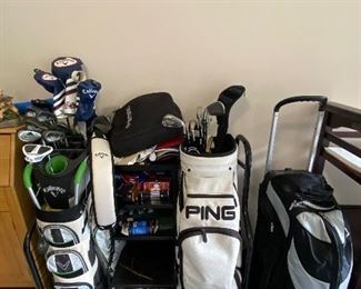 Assorted Golf Clubs & Bags