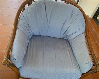 Ratan and upolstered chair