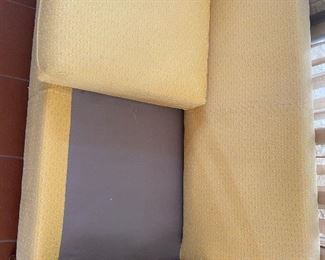 Ratan and upolstered couch 80" wide