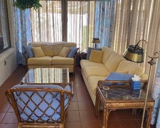 Ratan Couch-80" Love seat-58" Chair 34"
Coffee Table 36 x 16x 36 End table 28 x 22 x 19