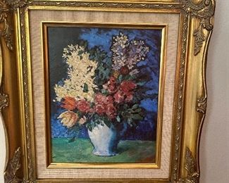 oil in guilded frame 13" X 15 1/2"