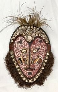 Rare Ornate Vintage Papua New Guinea Sepik Spirit Mask - Made of Turtle Shell