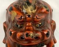 Japanese Kongo Rikishi Mask - Nio Buddhist Temple Guardian