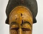 Vintage African Carved Wood Mask w/ Original Wood Section- Goura Gold Coast