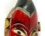 Vintage Tall Red Carved African Guro Mask #2 w/ Long-Necked Bird Top