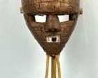 Salampasu Warrior Mask w/ Copper Strips and Round Rattan Balls- DRC