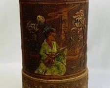 Antique Chinese Leather Brush Pot