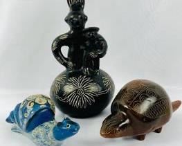 Three Clay Sculptures from South America / Mexico