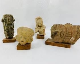 Four Antique Small Relic Stone/Clay Sculptures - Mesoamerica