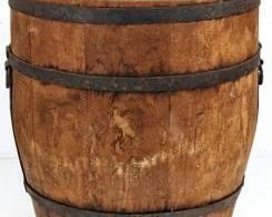 Antique Oak Water Casket / Canteen 11" High