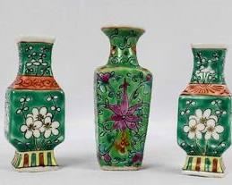 Three Chinese Miniature Porcelain Vases
