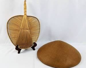 Vintage New Guinea Handwoven Hat and Fan