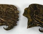 Pair- Indiana Metal Craft & Bergamot Brass Works Pontiac Chief Belt Buckles
