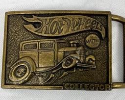 Brass Hot Wheels by Mattel Belt Buckle - 1978