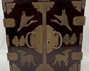 Vintage Chinese Rosewood and brass Jewelry Box