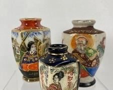 Three Vintage Japanese Cloisonne Vases