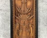 Framed Ornate Chinese Wooden Temple Carving