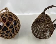 Two Vintage Japanese Glass Fishing Floats