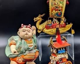 Vintage Child Delights from Japan - Celluloid Dragon Ship, Gosho Ningyo, Festival Wagon
