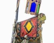 1920's Austrian Cold-Painted Arab Tent Lamp in Pieces