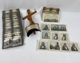 Antique Viking Stereoscope with Awesome Collection of 82 WWI Military Photo Cards