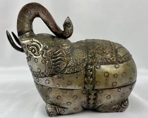 Antique Indian Metal Elephant Box