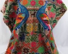 Gorgeous Vintage South American Birds Poncho