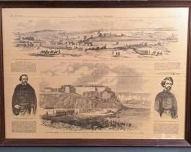 1862 Ft. Snelling and Civil War in Framed Frank Leslie's Newspaper