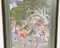 Indian Bundi: Framed Swimmers Hindu Print