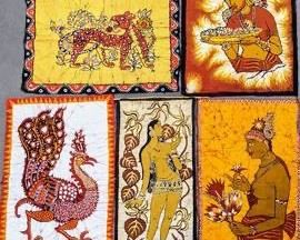 Vintage Indian 2-Sided Batik Textiles - Vibrant Wall Hangings