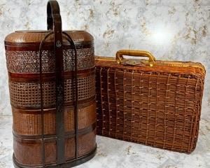 Vintage 4 Tiered Wicker Chinese Wedding Basket & Picnic Basket