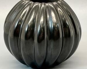 Vintage Black Melon Jar - Santa Clara Hopi Pottery Signed Jean Komalestewa (Shupla)