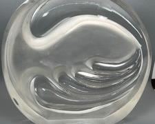 Gorgeous Large Signed Clear Art Glass Sculpture- 1981