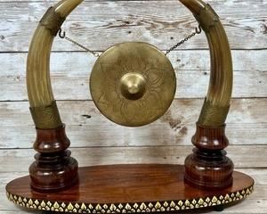 Thai Mini Horn & Brass Table Top Dinner Gong