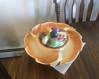 Lane & Co Serving set on wood lazy susan