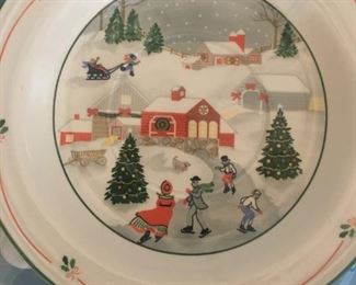 Sango "Silent Night" Christmas china 4 place setting with cups & saucers, Glasses