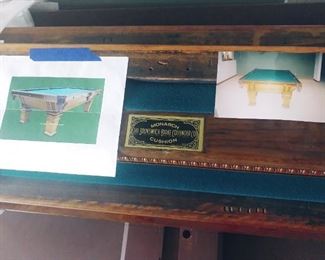 Antique Brunswick Monarch Cushion Pool Table