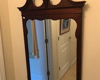 Nice mirror, that might have been part of a dresser originally.  Notice the finial.